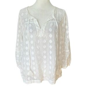 LOFT White Polka Dot Blouse